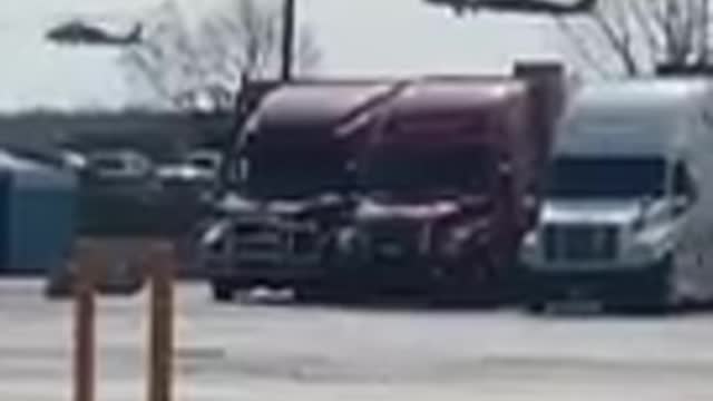 National guard on the move Alabama truck stop moments ago.