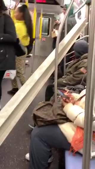 Random gray metal beam inside subway train