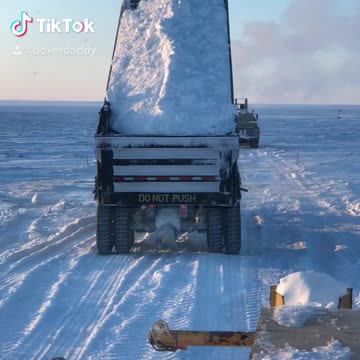 Ice Road Building in the Arctic.