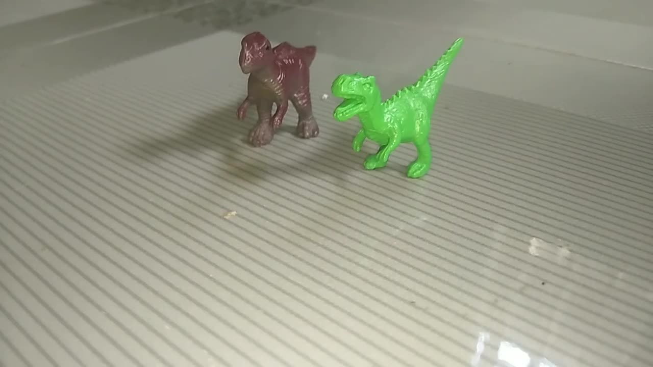 TWO DINOSAURS MADE OF UNIQUE AND INTERESTING PLASTIC