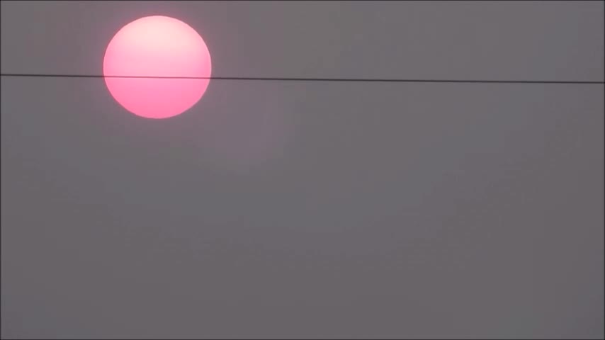 Still Another Pink Sunset Through Lingering Forest Fire Smoke