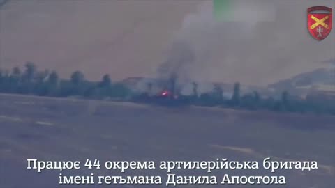 44th Brigade destroys a Russian military truck and artillery