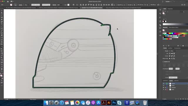 Illustrator drawing - teach you how to draw a Ferrari F1 racing helmet 2