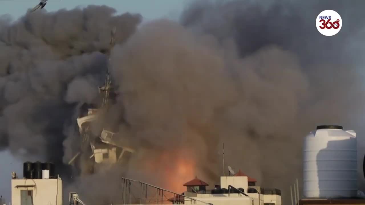 Al Sharuk tower in Gaza City collapses after Israeli strike- News 360 Tv 2021