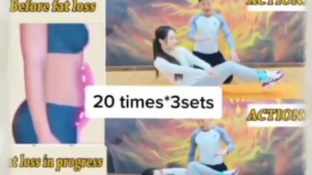 20 Minutes Exercise Belly Fat Loss 4 actions per day #short