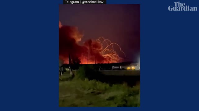 Russia: huge fire at ammunition depot near border with Ukraine