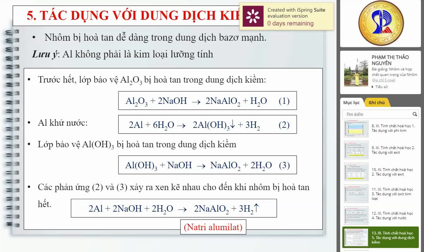 Bài giảng E-Learning nhôm và các hợp chất của nhôm