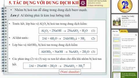 Bài giảng E-Learning nhôm và các hợp chất của nhôm