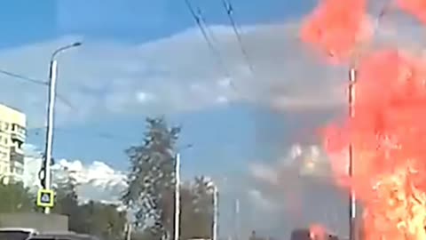 Bike on Fire After Crash With Car