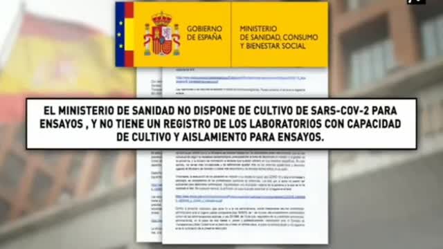 Ministerio de Sanidad de España reconoce no tener el virus aislado (oct.2021)