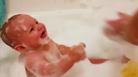 Baby Laughs While Taking Bath | Try Not To Laugh