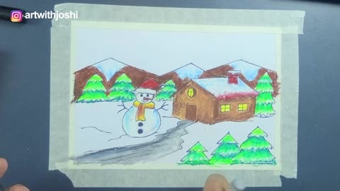 How to draw a Winter scene