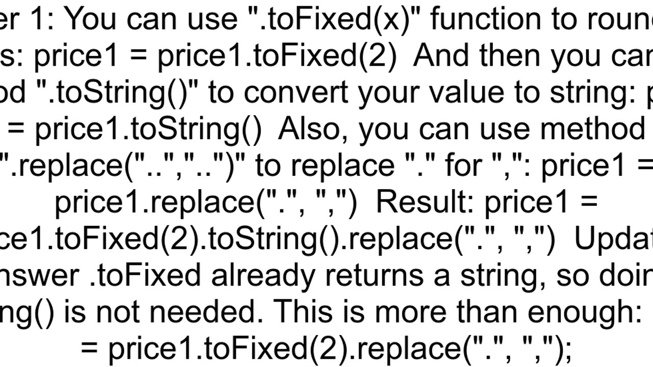 How do I replace the dot with a comma and round the value to two decimals