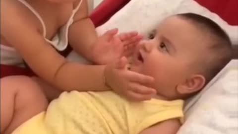 Cute funny baby video|brother and sister video