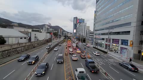 Video the roadway on the overpass.