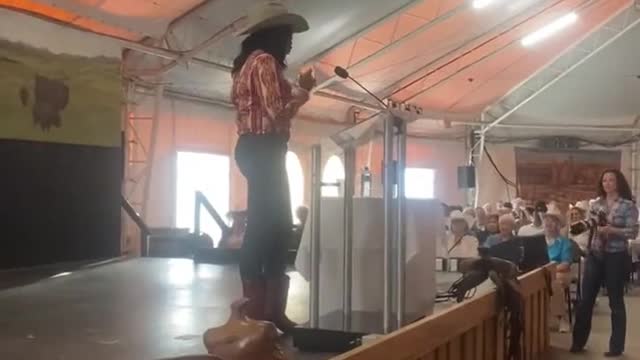 Leslyn Lewis at the Calgary Stampede CPC BBQ Leadership Debate