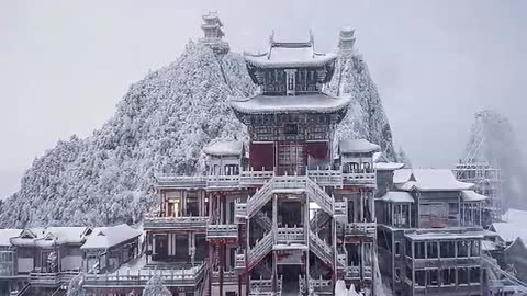laojun mountain snow scene