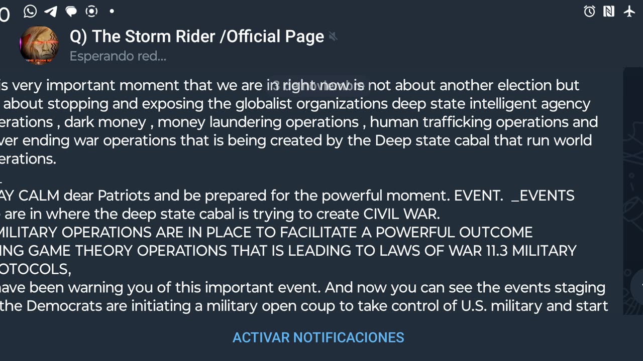 Mensaje de The Storm Rider prepara para los eventos postelectorales USA