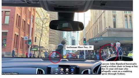 Ladies attack muslim man's knife with their bodies in the Sydney.