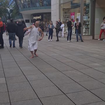 Funny german man dance on the street