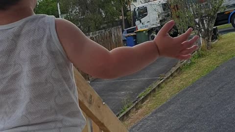 Toddler Gets Super Excited For The Garbage Truck