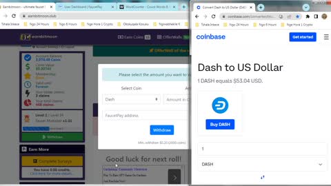 How To Get Free Dash DASH Coins Every 5 min At Earnbitmoon Instant Withdraw FaucetPay