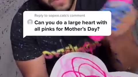 Viral Today l Large Heart Spin Art For Mothers Day!