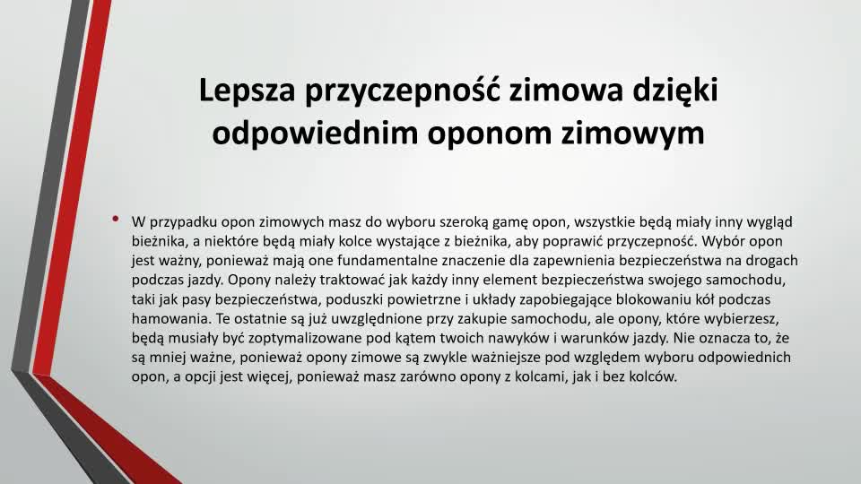 Lepsza przyczepność zimowa dzięki odpowiednim oponom zimowym