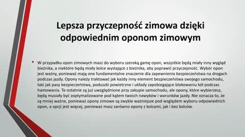 Lepsza przyczepność zimowa dzięki odpowiednim oponom zimowym