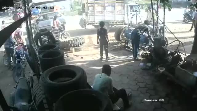 Tyre blast accident