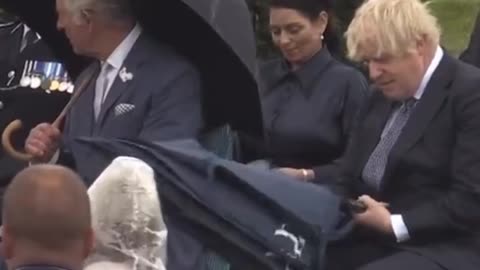 Boris Johnson vs An Umbrella (spoiler the umbrella wins)