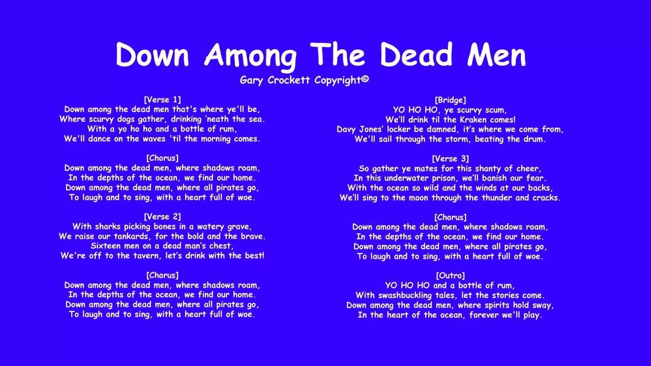 Down Among The Dead Men Sea Shanty