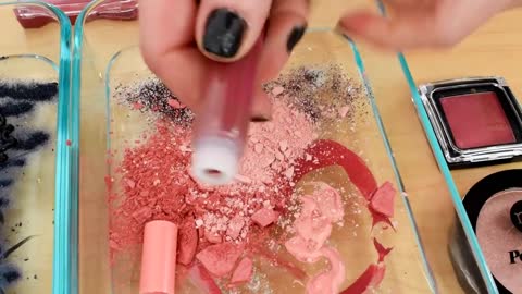 Black vs Rose - Mixing Makeup Eyeshadow Into Slime Special Series 133 Satisfying