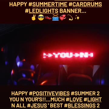 Heres my Brand New✌😎🏎🥁 POSITIVEVIBES HAPPY SUMMERTIME CARDRUMS Led Lights sign 4 Y'all!