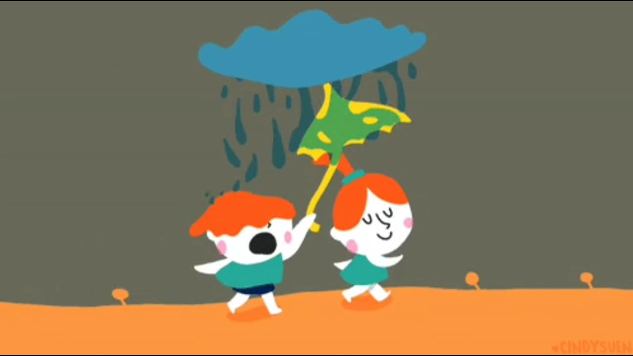 Me and my friend in rain.