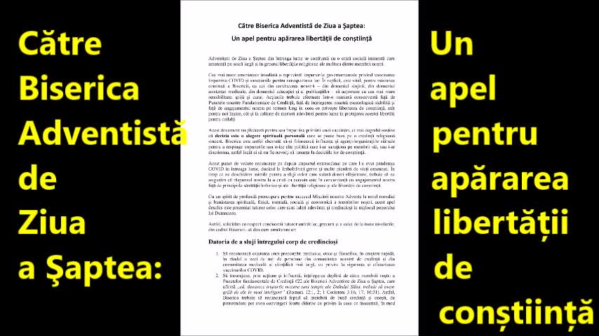 Scrisoare deschisă Către Biserica AZS: Un apel pentru apărarea libertății de conștiință.