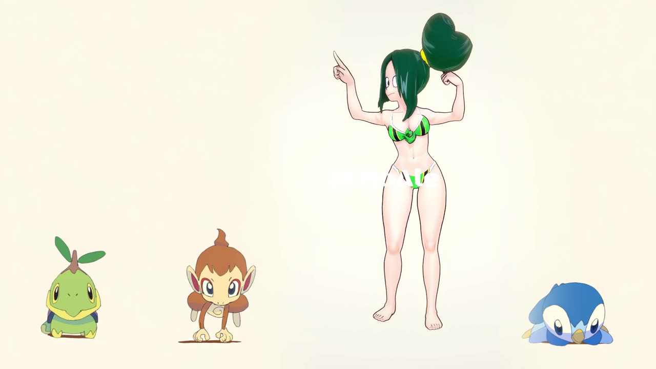 Tsuyu Bikini My hero Academia Pokémon dancing POKÉDANCE #mmd #Tsuyu #asui #bnha #mha