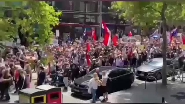 Thousands came out to protest against the mandatory vaccine in Perth west Australia