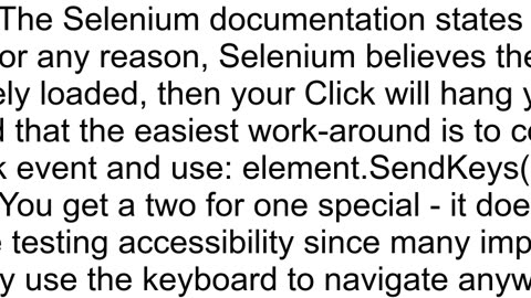 Selenium click on element hangs