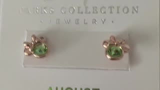 Disney Parks Minnie Mouse August Faux Birthstone Earrings #shorts