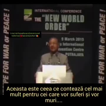Dr. Mahathir Mohamad fostul Prim-Minstru al Malaeziei, 2015 REDUCEREA populatiei
