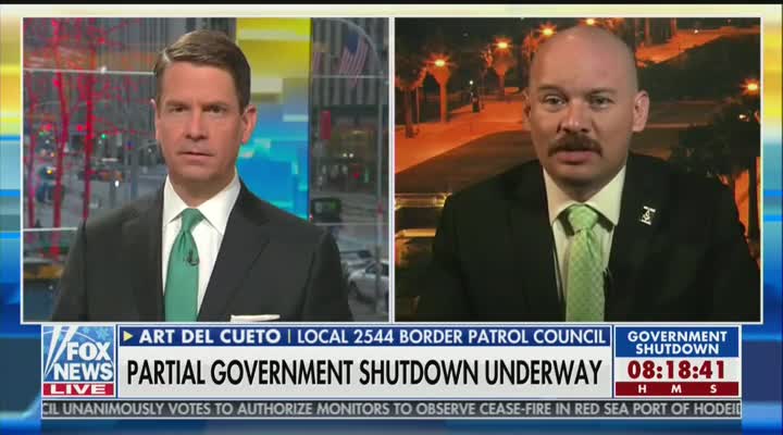 Del Cueto on irony of border patrol agents working without pay during shutdown while Dems get checks