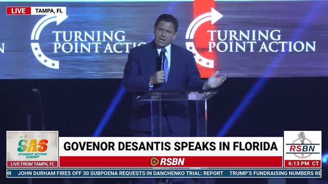 WATCH: Governor Ron Desantis Address Students at TPUSA Student Action Summit 7-22-22