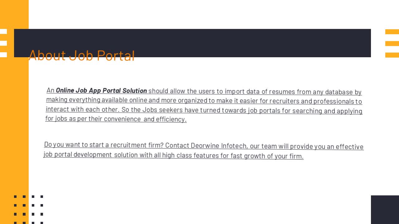 Online Job App Portal Solution | Deorwine Infotech