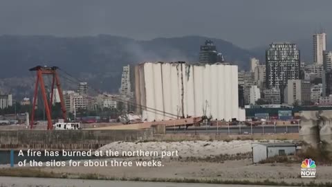 Parts Of Beirut Port Grain Silos Collapse.