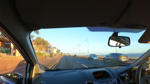 Driving along Lee on Solent . Hampshire. Magic arm and GoPro