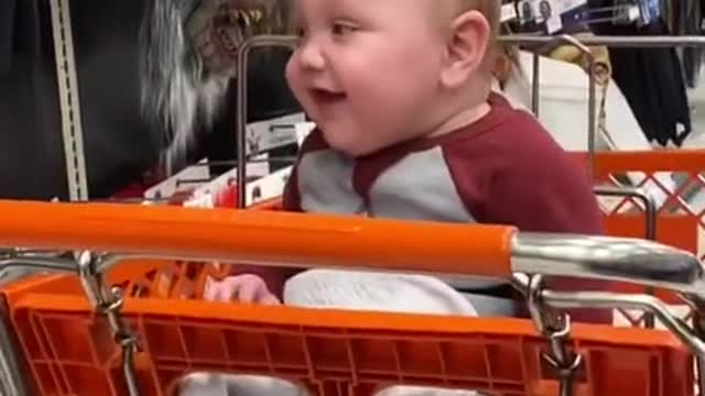 Baby Reaction watching halloween mask