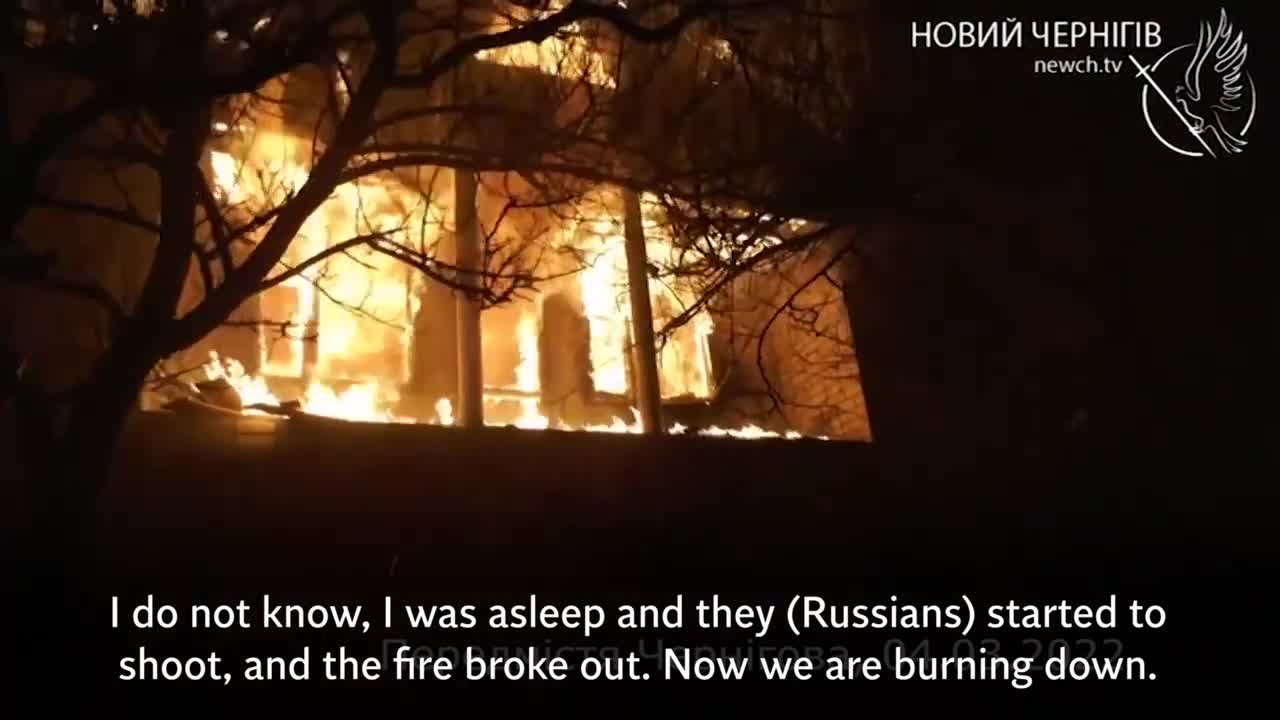 Ukraine_ Chernihiv woman devastated as house set on fire