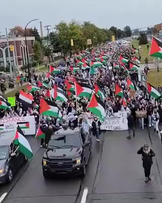 America's streets are full of support marches for Palestinian ‏