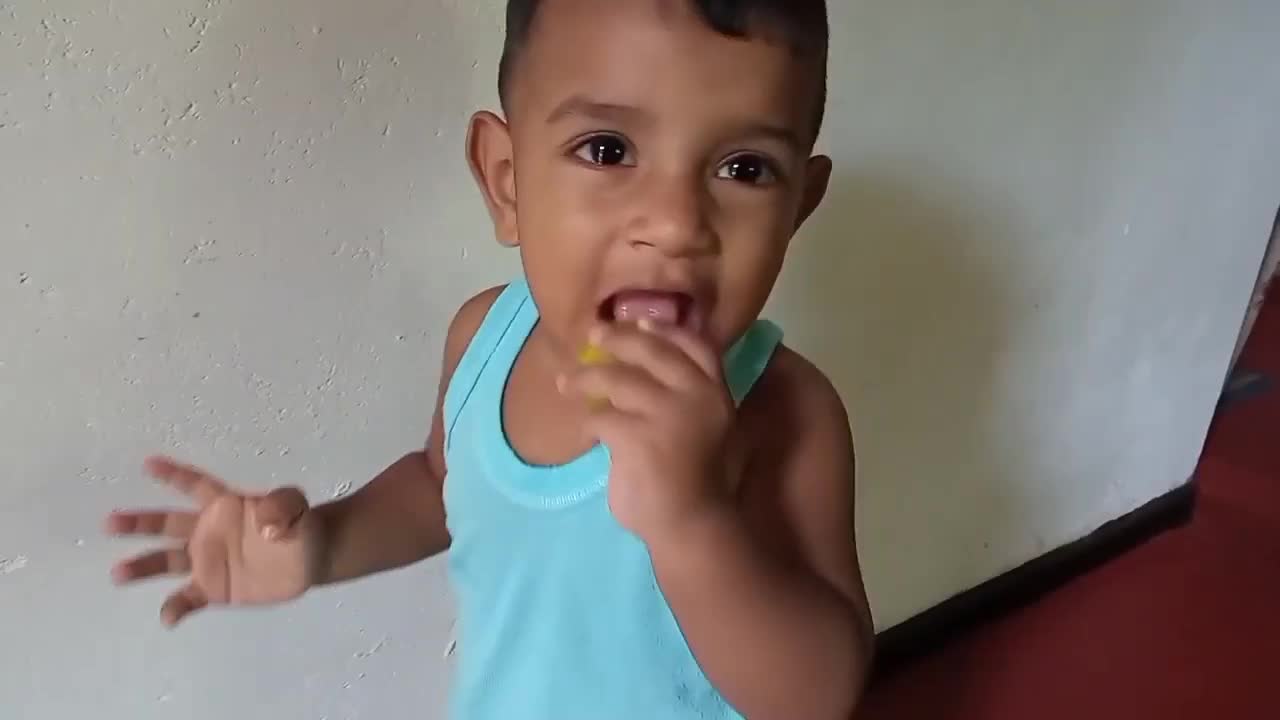 Cute Baby eating lemon 🍋